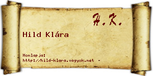Hild Klára névjegykártya